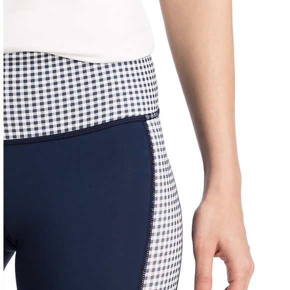 Vineyard Vines Navy Blue Gingham Leggings Performance Women’s size Large - Picture 3 of 9